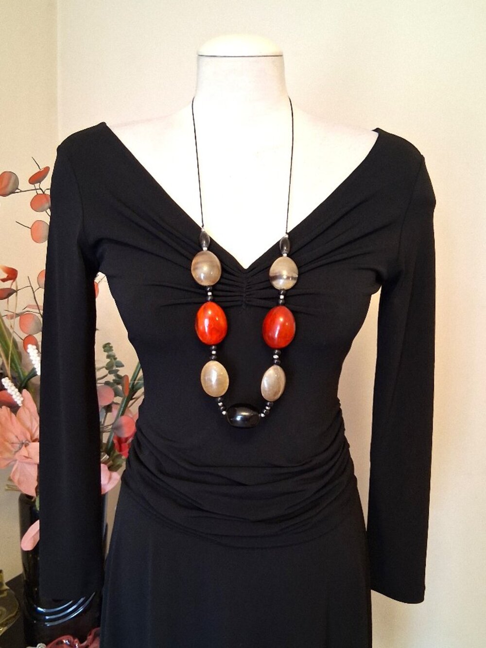 Sandwich Amsterdam Long Colorful Beaded Statement Necklace European Wearable Art